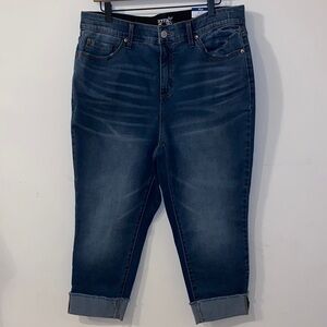 NWT!! Terra & Sky Deep Indigo Cropped Capri Jeans Size 16W